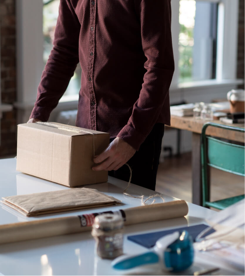 Man with box
